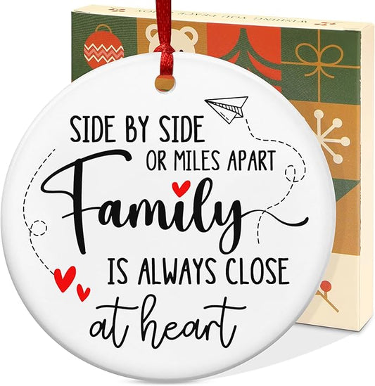 Christmas for Women Men - Ceramic Christmas Ornaments 2025 for Tree Decorations - Family Long Distance Gifts for Mom Dad, Gift for Sister Brother, Grandma Grandpa Gift Ideas