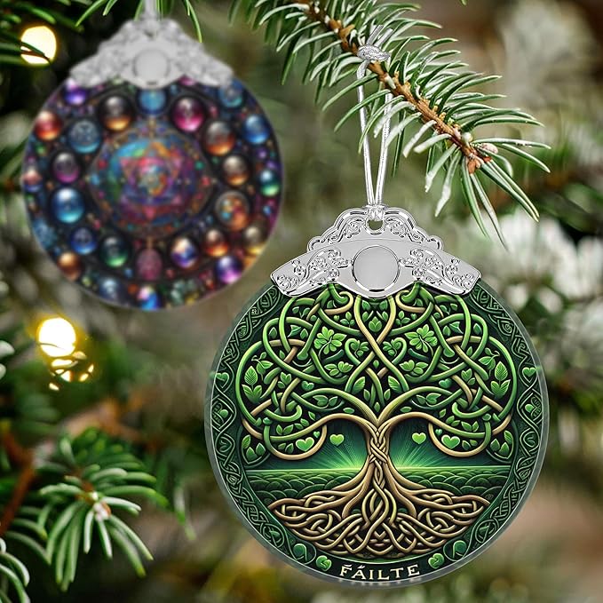 Christmas Tree of Life Stained Glass Ornament - Holiday Home Decor - Gift Exchange Present - The Tree of Wisdom