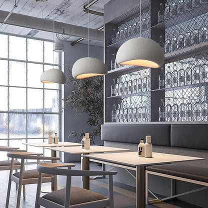 JAYMP 40cm Wabi Sabi Pendant Light for Dining Room Kitchen Island Hallway Restaurant Modern Hanging Lamp E26 Base Japanese Style Bird Nest Shape Lighting Fixture (Matte White,B Shape, 40cm/15.7in)