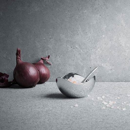Georg Jensen Bloom Salt Cellar with Spoon