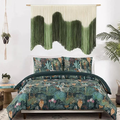 IOWER Large Macrame Wall Hanging Boho Wall Art Green Fiber Dip-Dyed Handmade Macrame Cord for Headboard Bedroom Living Room Fireplace 57" W x 39" L