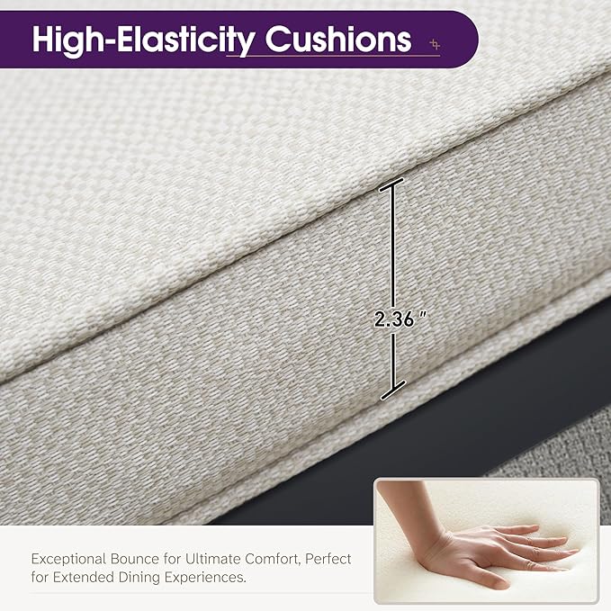 PURPLE LEAF 7 Pieces Patio Dining Table Set Wicker Outdoor Furniture Rectangular Table and Chairs Set for Garden Deck Aluminum Frame Backyard Kitchen Set, Cushions and Pillows Included Taupe