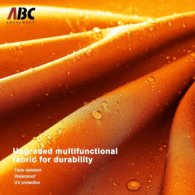 ABCCANOPY 9ft Scalloped Patio Umbrella, Outdoor Table Umbrella with Tilt and Crank, Fiberglass Ribs Deck Umbrella for Patio, Pool, Garden, Picnic (Tuscan)