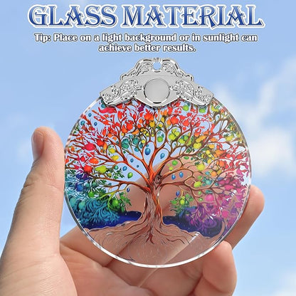 Tree of Life Stained Glass Ornament - Christmas Tree Decor, Ornaments for Christmas and Exchange