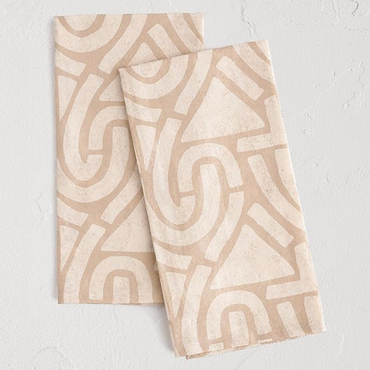 Minted Antique Tea Towels Cotton Kitchen Towels Decorative with Hanging Loop Set of 2