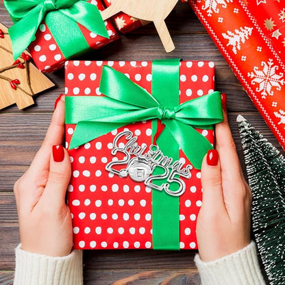 Christmas Ornament 2025 Ornaments for Christmas Tree Decorations, Dated Ornaments 2025 Keepsake Yearly 2025 Metal Hanging Ornaments for Xmas Wreath Decor Holiday Party Supplies