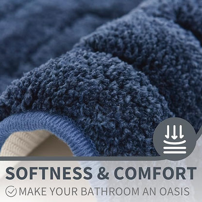 GRANNY SAYS Navy Bathroom Rugs, Bath Mats for Bathroom Non-Slip, Super Soft and Water Absorbent, Microfiber Bath Rugs Washable, Bath Rugs for Floor, Tub and Shower, 16" x 24"