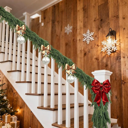 Christmas Garlands Norfolk Pine - Real Touch Pine Garlands - Garlands Christmas Decorations for Home Dining Table Mantel Porch Winter Christmas Decor(9ft)