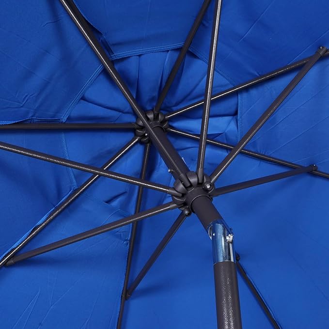 Blissun 9' Outdoor Patio Umbrella, Outdoor Table Umbrella, Yard Umbrella, Market Umbrella with 8 Sturdy Ribs, Push Button Tilt and Crank