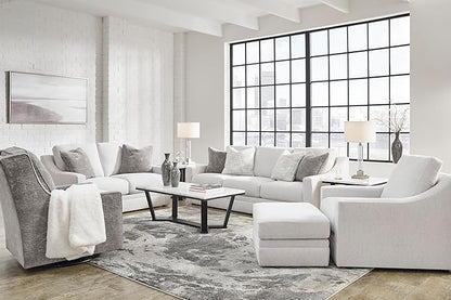 Signature Design by Ashley Maitelynn Contemporary Sofa with Accent Pillows, Reversible Cushions and Sloped Arms, Light Gray