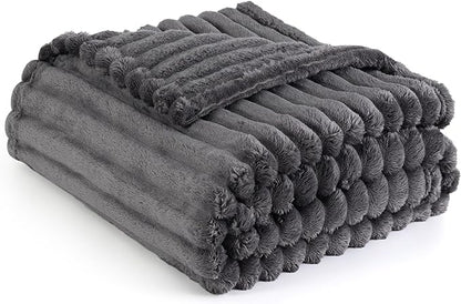 Bedsure Grey Fleece Throw Blanket for - Super Soft Cozy Blankets for Women, Cute Small Throws for Girls, 50x60 Inches