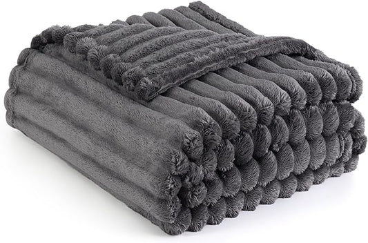Bedsure Grey Fleece Throw Blanket for - Super Soft Cozy Blankets for Women, Cute Small Throws for Girls, 50x60 Inches