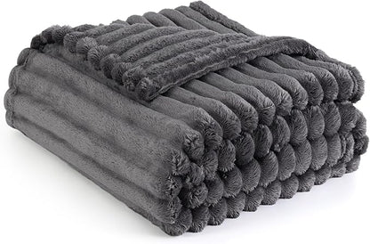 Bedsure GentleSoft Grey Fleece Twin Blanket for -Cozy Soft Blankets for Women, Cute Small Throws for Girls, 60x80 Inches