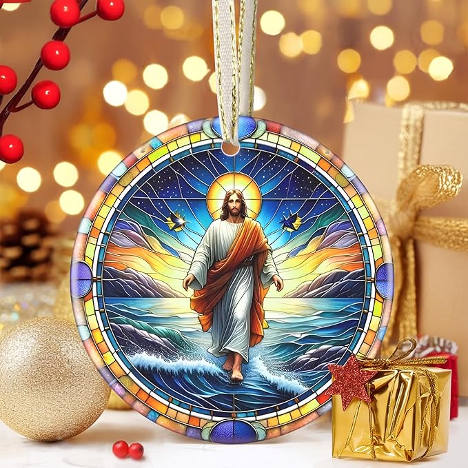 Jesus Christmas Ornament, Religious Tree Decoration, Christian Gift Idea, God-themed Holiday Decor