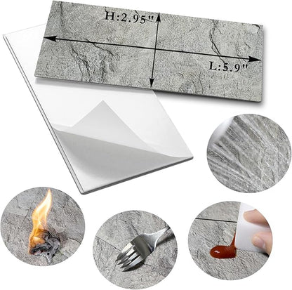 AULIGET 3" x 6" Subway Tile Peel and Stick Backsplash, Thick PVC Stick on Wall Tiles (4, Dark Slate)