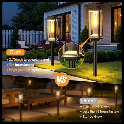 Bright Solar Pathway Lights Outdoor, 8 Pack Solar Powered Garden Lights Waterproof, Auto On/Off Dusk to Dawn Up to 15 Hrs Outdoor Lighting for Pathway Yard Walkway Driveway Patio Decor Landscape