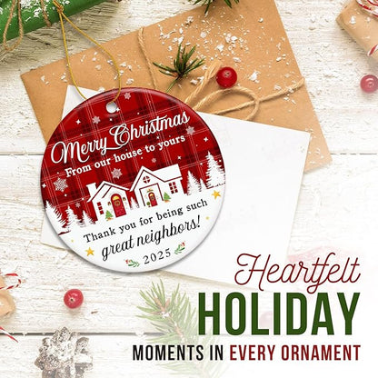 ZAGKOO Neighbor Christmas Ornaments 2025 - Best Christmas Neighbors Gift Ideas, Great Gifts for Next Door Neighbor - Friendship Gifts for Neighbors, Women, Men - Ceramic Keepsake 2025