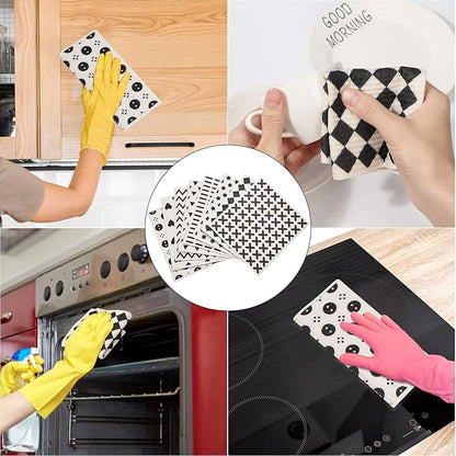 Lucomb 8 Pack Swedish Kitchen Dishcloths Reusable Washable Sponge Cleaning Cloths Super Absorbent Quick Drying
