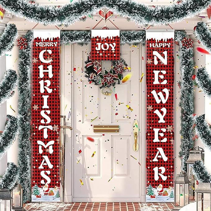 50Ft Christmas Tinsel Garland - Green White Shiny Metallic Twist Decor for Christmas Tree Home Stairs Railing Front Door Mantle Fireplace Indoor Outdoor Holiday Party