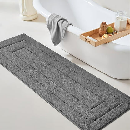 GRANNY SAYS Deep Gray Bathroom Rug Mat, Bath Mats for Bathroom Non-Slip, Super Soft and Water Absorbent, Extra Large Bath Rugs, Microfiber Long Bath Rugs for Floor, Tub and Shower,71" x 24"