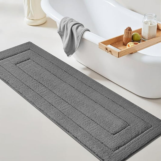 GRANNY SAYS Deep Gray Bathroom Rug Mat, Bath Mats for Bathroom Non-Slip, Super Soft and Water Absorbent, Extra Large Bath Rugs, Microfiber Long Bath Rugs for Floor, Tub and Shower,71" x 24"