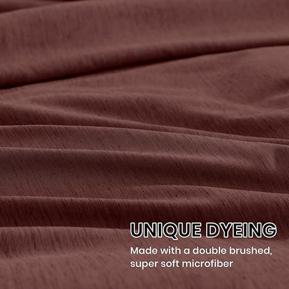 Monbix King Size Comforter Set, 7 Pieces Dark Red King Size Bed Set Reversible,Cationic Dyeing Bed in a Bag with Comforter, Sheets, Pillowcases & Shams