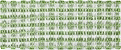 Waffle Runner Rug Bathroom, Long Boho Bathroom Rugs Non Slip Washable Absorbent Checkered Bathroom Mat Quick Dry Cute Bath Mat, 60"x24" Green and White