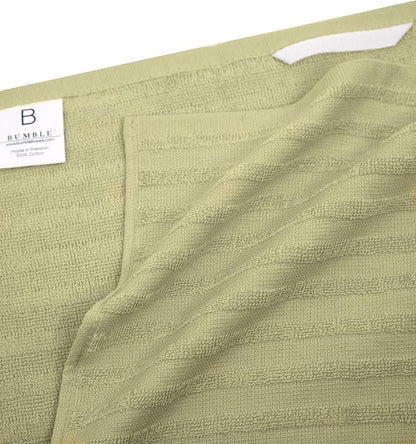 Premium Kitchen Towels 6 Pack Large Cotton Hand Towels Flat Terry Absorbent Wide Stripe Sage Green 20x28