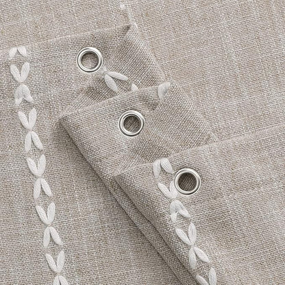 MitoVilla Boho Extra Long Shower Curtain 72 x 84, Tan 84 inch XL Polyester Linen Tassel Fabric Shower Curtain Set with Hooks for Vintage Country Farmhouse Bathroom Decor, Thick & Wrinkle Resistant