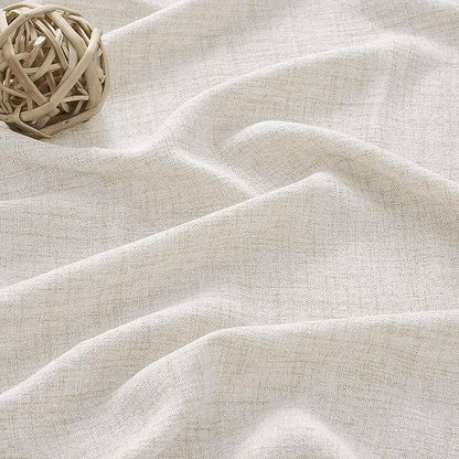 RAIN CITY Natural Pinch Pleated Curtains 72 Inches Long 2 Panels Set, Natural Linen Blend Slub Yarn Light Filtering Window Drape for Small Windows Bedroom 42 by 72 Inch