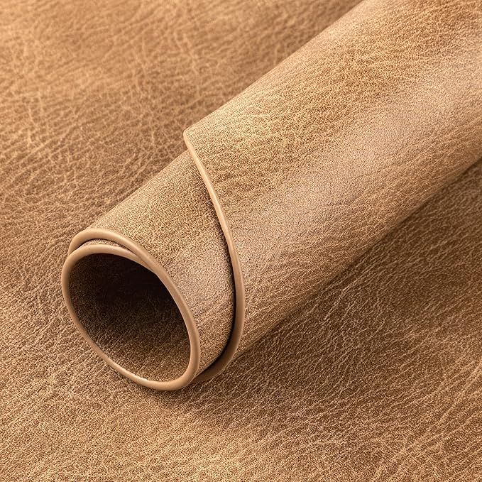 ADRIMER Placemats, Heat Resistant Oval Placemats Set of 4 Washable 12 x 17 Inch, Waterproof Table Mats, Wipeable Pu Place Mats for Kitchen, Dining Room, Turmeric Brown+Light Brown+Green+Blue