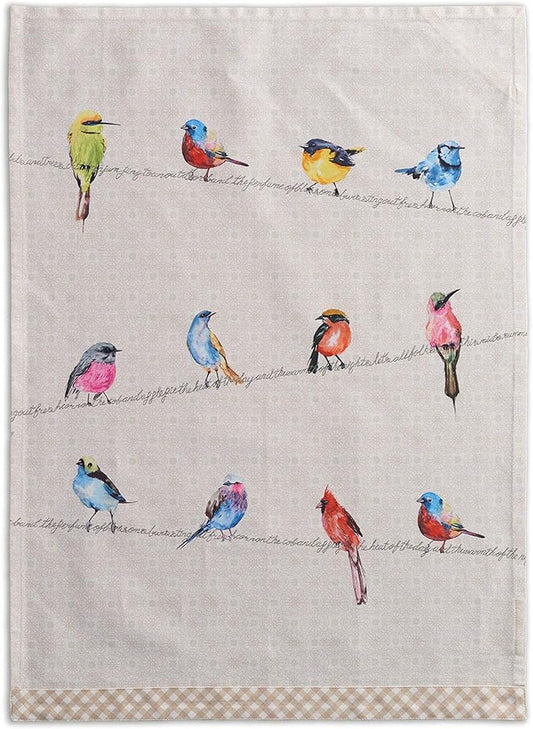 Maison d'Hermine Birdies On Wire 100% Cotton Absorbent Dish Towels Tea Bar Towels Set of 2