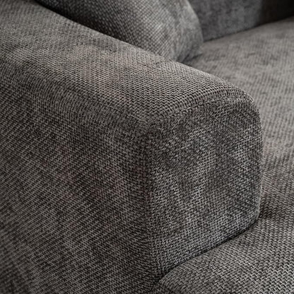 106" Chenille Curved Sectional Sofa with 3 Pillows, No Assembly Required, Comfy Boneless Loveseat Sectional Couches with Deep Seat, Half Moon Couch for Living Room/Apartment (Gray)