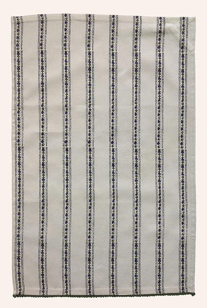 TARAN LIVING Printed Kitchen Dish Bar and Tea Towels Cotton, 18x28 inch with Trims, Cotton Dish Towel Sets (White & Purple, Set of 4)