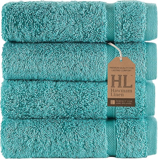Teal Turquoise Washcloth Linen Set Premium Original Turkish Cotton  Softness Absorbency for Face, Hand Bath Sheets, Teal Turquoise