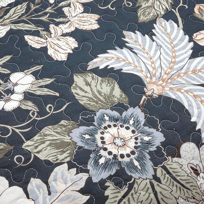 Lush Decor Sydney Reversible Cotton Quilt Set Queen 3 Piece Bedding, Navy Multi
