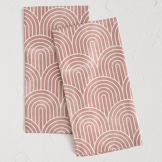 Minted Deco Arches Tea Towels Cotton Kitchen Towels Decorative with Hanging Loop Set of 2