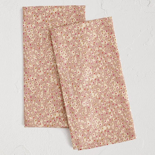 Minted Animal Dots Tea Towels Cotton Kitchen Towels Decorative with Hanging Loop Set of 2