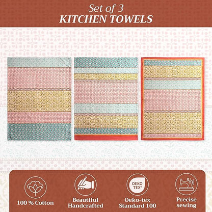 Maison d'Hermine Dish Towels 100% Cotton Absorbent Provence Set of 3 Spring Summer