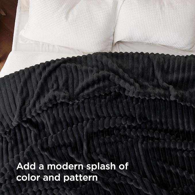Bedsure GentleSoft Black California King Size Blanket for Bed - Cozy Soft Blankets for Women, Cute Large Throws for Girls, 102x96 Inches