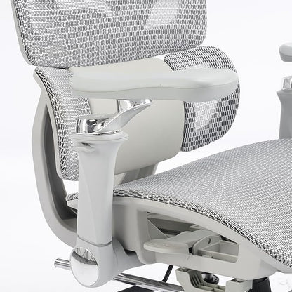 MOJAY High-Back Ergonomic Mesh Office Chair, Modern Executive Desk Chair with 6D Armrests Computer Task Chair (Grey Mesh 3-Zone Lumbar Support)