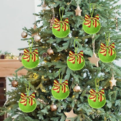 12 Pcs Lime Green Furry Christmas Ball Ornaments，3.15 Inch Xmas Tree Green Christmas Hanging Decorations Soft Faux Fur Pom Pom Ball Ornaments for Home Party Supplies Fireplace Mantel Wall Decor