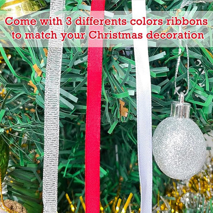 Christmas Snowflake Ornaments 2024 Decor for Christmas Tree Metal Hanging Rhinestones Glitter Crafts Snow Flake Decorations Indoor for Holidays Winter Home Window Room Door-Silver