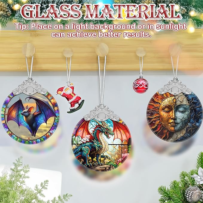 Christmas Ornament, 2025 Ornaments for Christmas Tree, Stained Glass Hanging Ornament, Holiday Ornaments, Unique Gift Idea - Flying Dragon