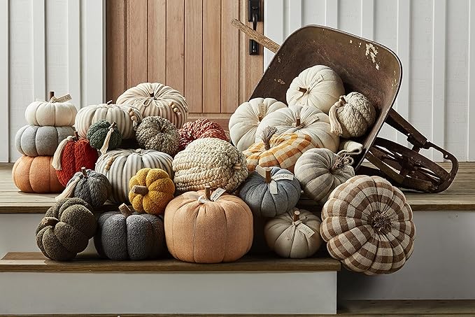 Mud Pie Braided Rope Pumpkin Sitter Decorative Object, Green