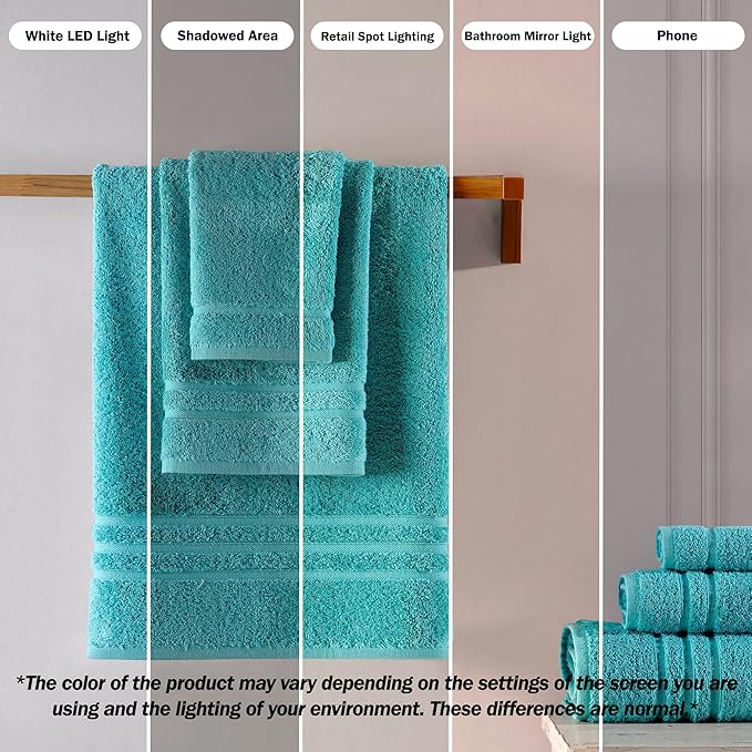 Teal Turquoise Washcloth Linen Set Premium Original Turkish Cotton  Softness Absorbency for Face, Hand Bath Sheets, Teal Turquoise