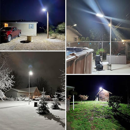 8600W Solar Street Light - 8000K Wide Angle Solar Lights Outdoor, Flood Security Lights Motion Sensor & Dusk to Dawn, IP66 Waterproof Solar Street Lights Outdoor for Roadway Yard