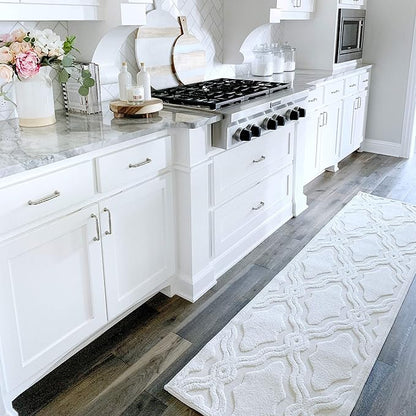 My Texas House Cotton Blossom Runner Rug 1.11x7.6 Indoor Outdoor, Natural