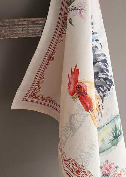 Maison d'Hermine 100% Cotton Kitchen Towels Campagne Coq Set of 2 Quick Drying Dish Towels Spring Summer