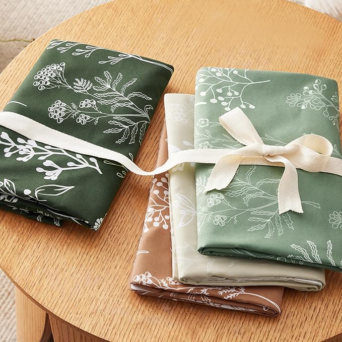 Bedsure Full Comforter Set - Green Bed Set, 3 Pieces Cute Floral Bedding, 1 Soft Reversible Botanical Flowers Comforter and 2 Pillow Shams